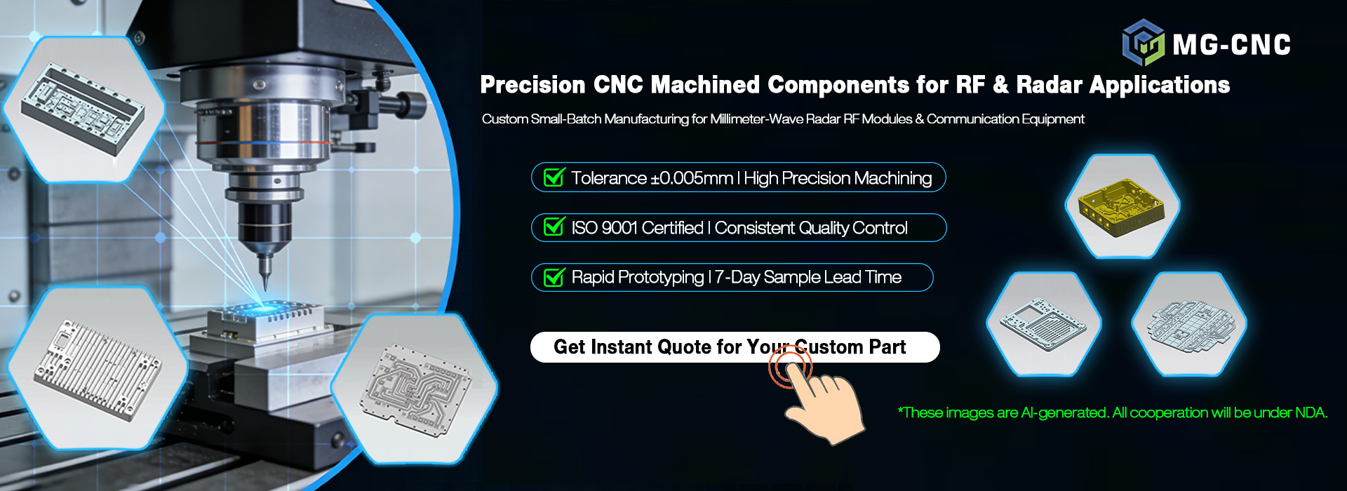 Radar lidar machined component